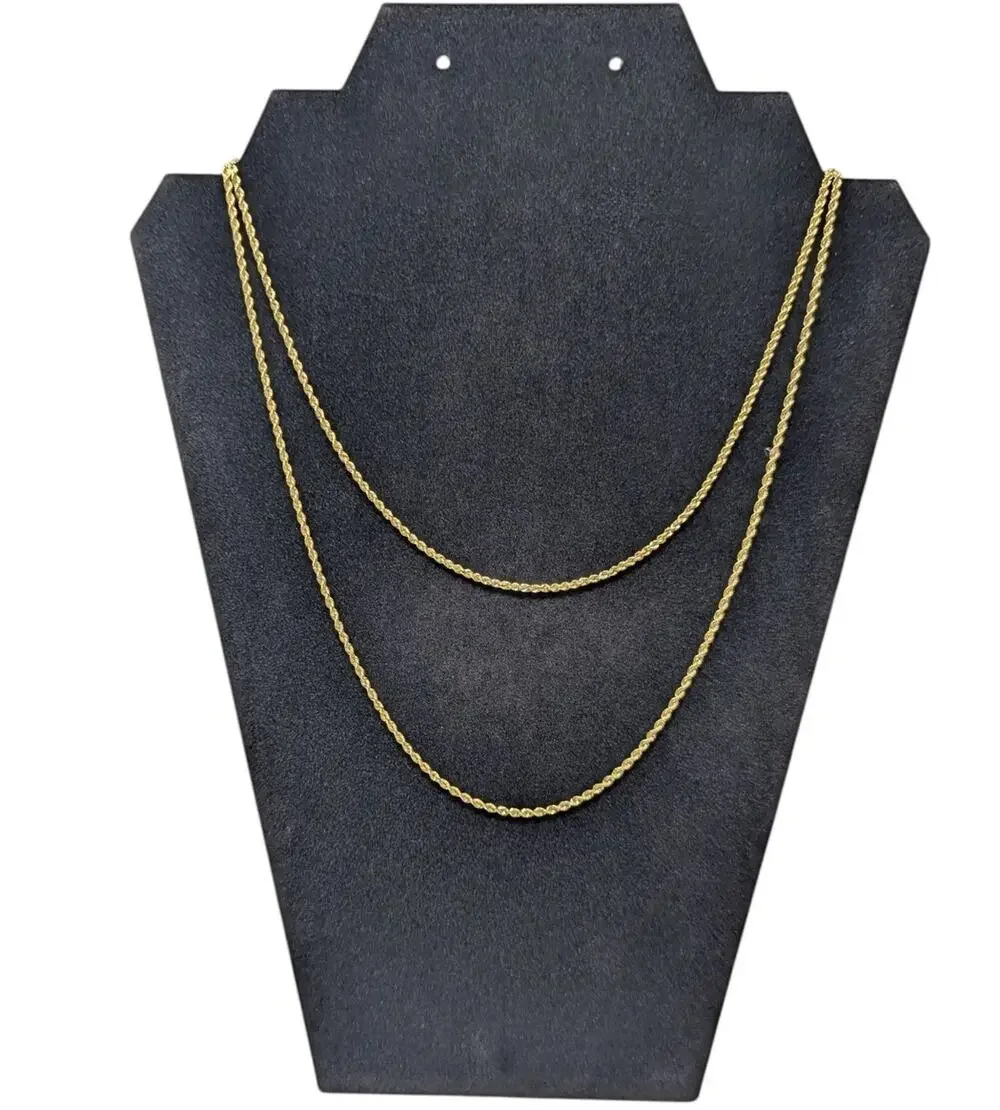 Charpas Italy 14K Yellow Gold Rope Chain Necklace – 38”, 4.80g, Hallmarked
